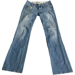 Miss Me Vintage Embroidered Floral Stretch Boot Cut Woman Jeans 29 Medium Wash